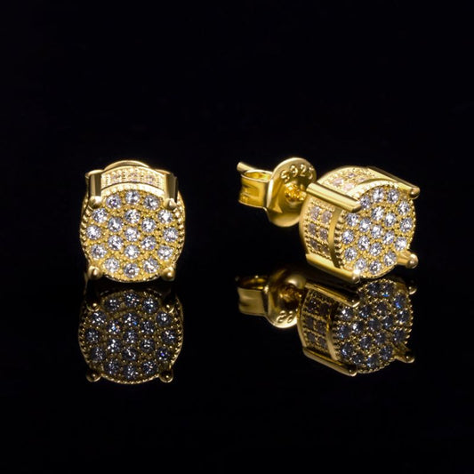 iphop Micropavé Moissanite Gold Stud Earrings