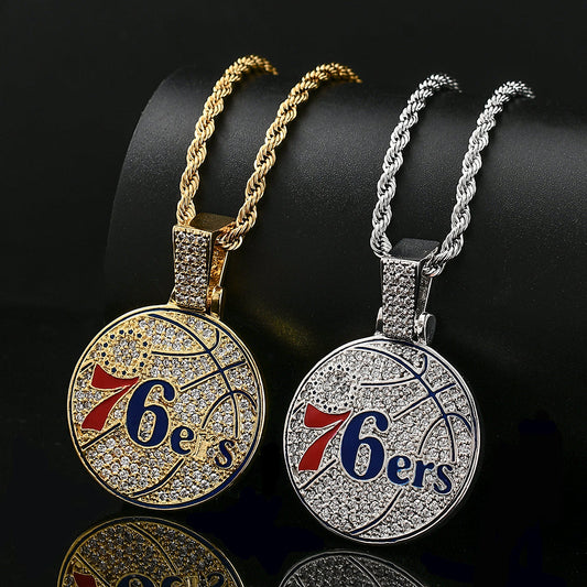 hip-hop jewelry Philadelphia 76ers team pendant