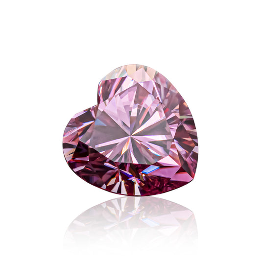 Heart Cut Coated Pink Loose Moissanite Stone