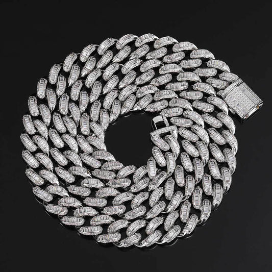 hip-hop mixed inlaid square zircon 12mm Cuban Necklaces/Bracelet