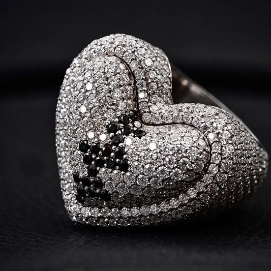 Hiphop Jewelry Pure Silve  Moissanite  Iced Out Love Heart Ring