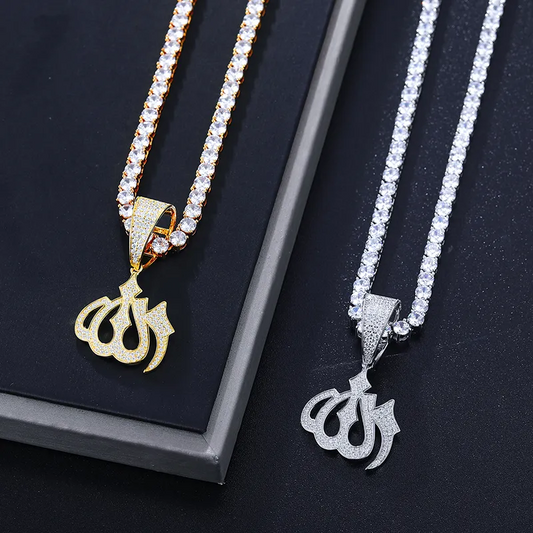 Hip-hop Sterling Silver Moissanite  Iced Out Allah Pendant
