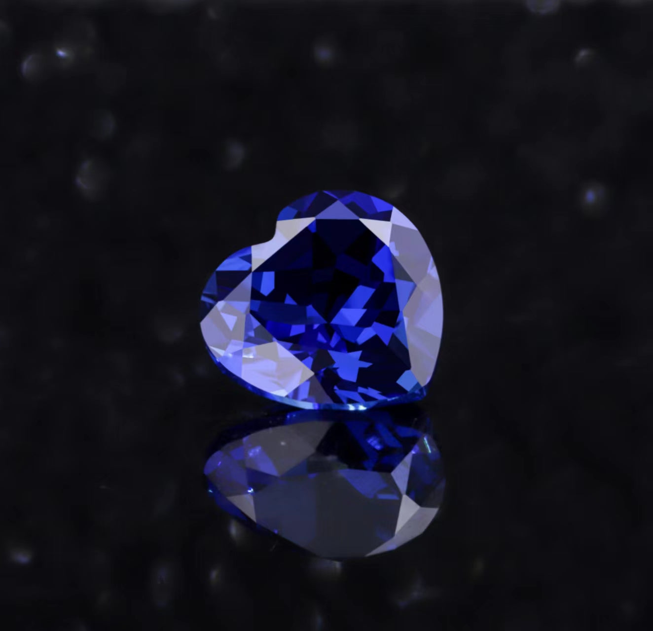 Lab grown Royal blue Heart shape