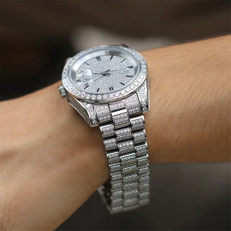 hip-hop tide brand ins wind inlaid zircon waterproof full diamond mechanical watch