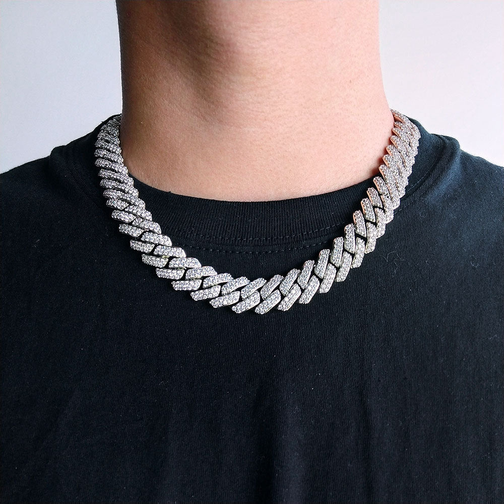 hip hop 15mm double row zircon diamond Cuban chain