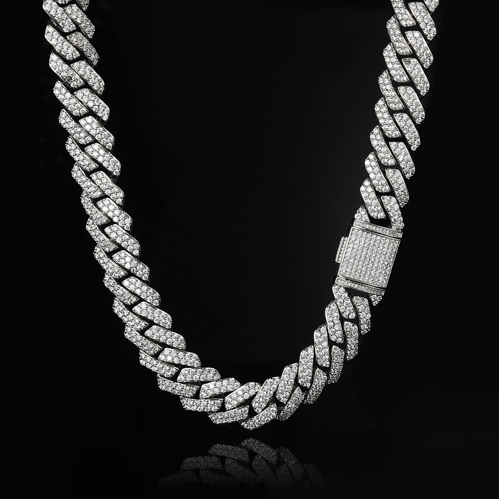 hip hop 15mm double row zircon diamond Cuban chain