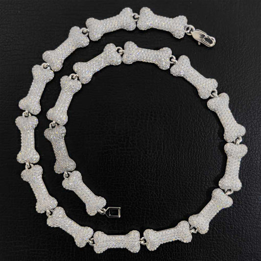 hip hop accessories 10mm day buckle bone necklace
