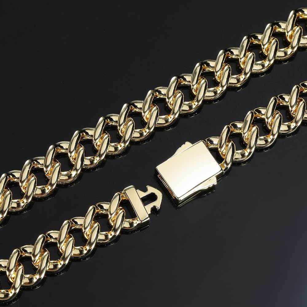 Hip Hop  Double Row Inlaid Zircon Spring Buckle Encryption Bracelet