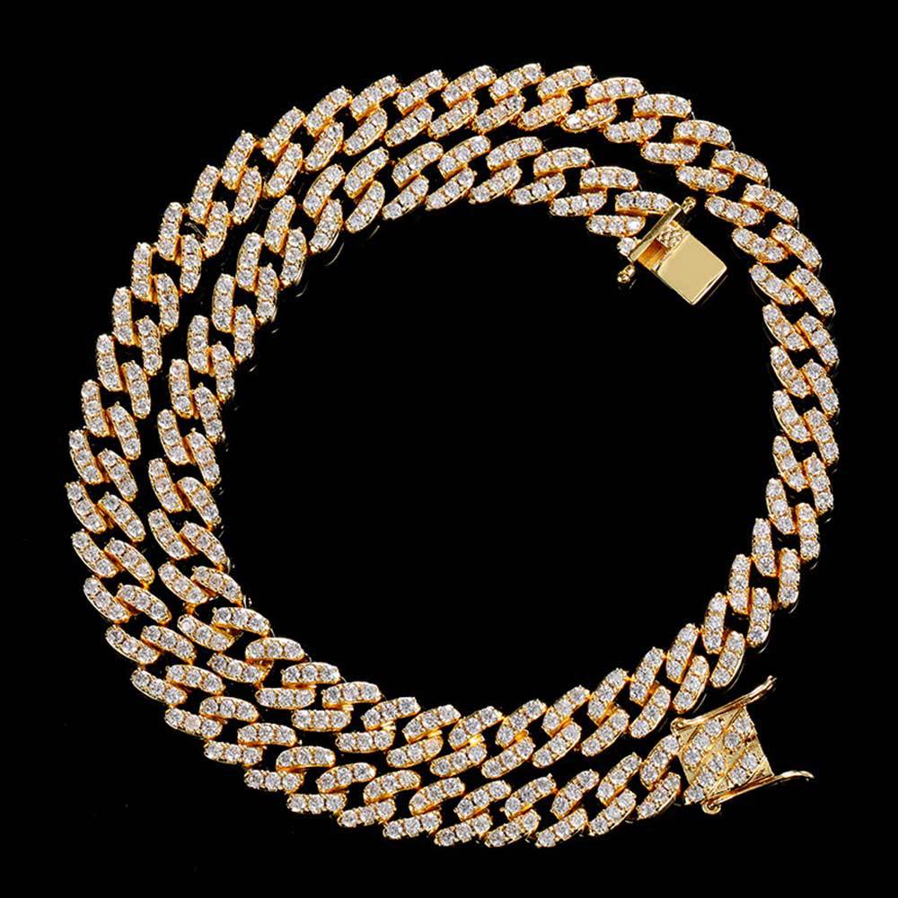 Hip Hop Necklace 9mm Single Row Zircon Cuban Necklace