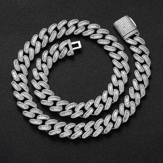 Hip Hop 15mm Mixed T Cubic Zirconia Necklace