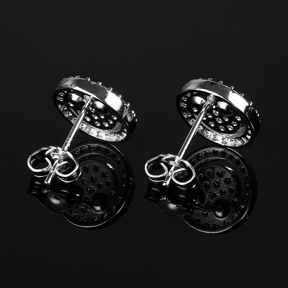 hip-hop earrings studded with zircon smiley face