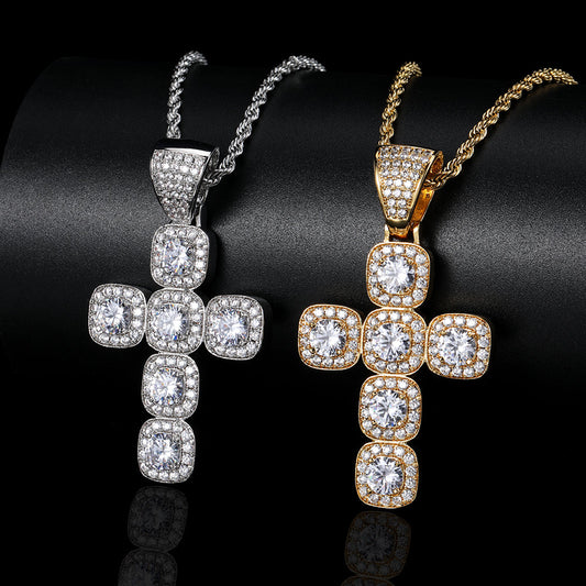 hip-hop jewelry rock sugar zircon cross pendant