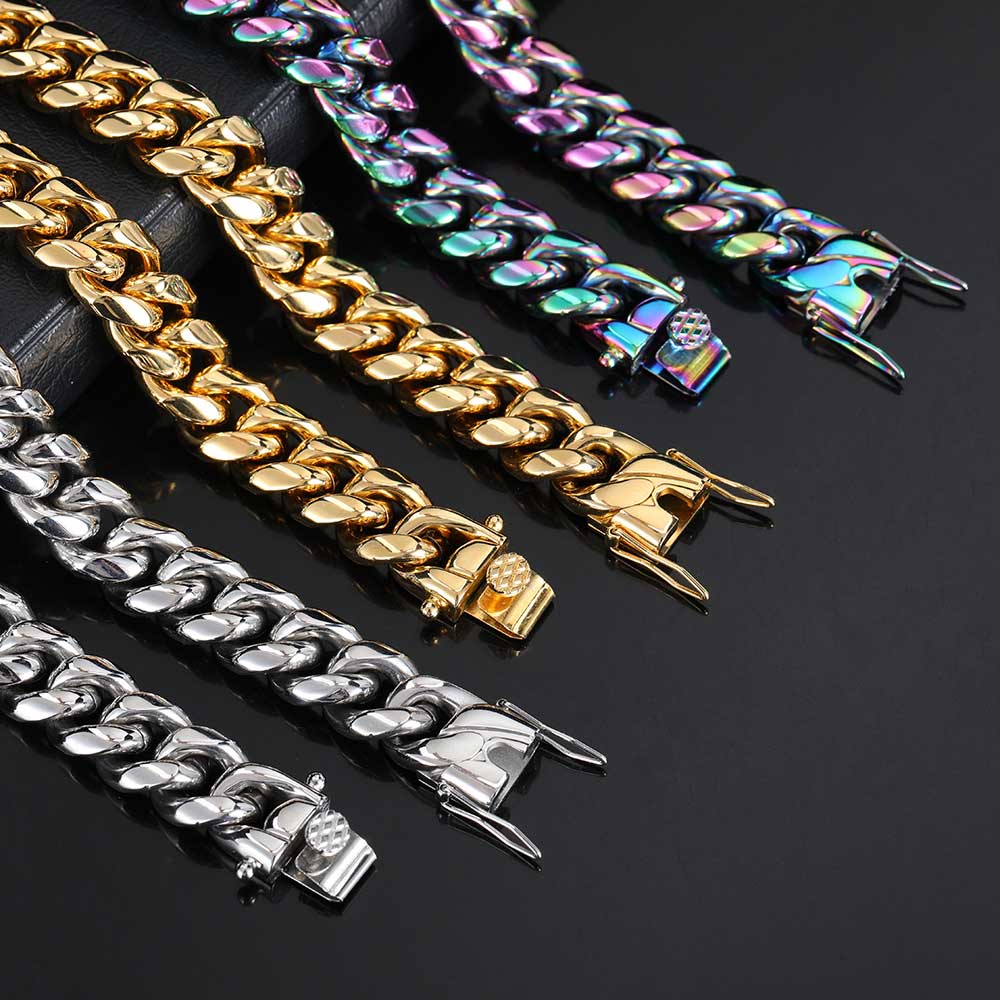 faucet buckle round mill encryption Cuban chain necklace